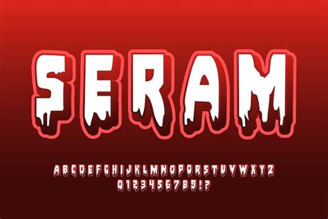 Premium Vector | Horror blood stroke font design