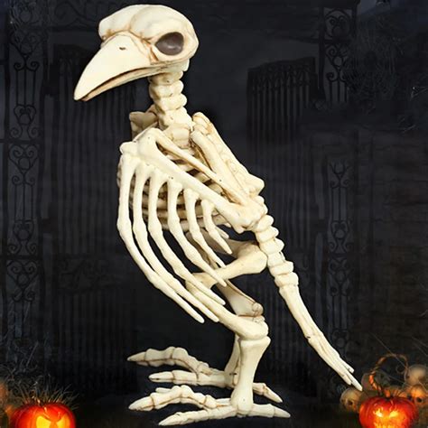 Halloween Props Crazy Bone Skeleton Decoration Animal Skeleton Prop Halloween Prop Bird Crow ...