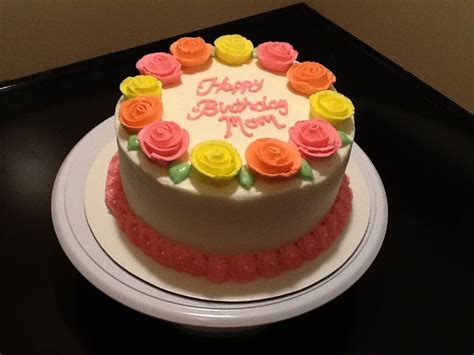 Colorful Ribbon rose birthday cake with rosette border | Cake, Rose birthday cake, Rosette cake