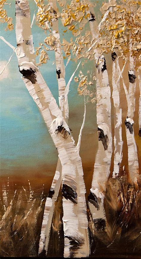 Abstract Paintings by Osnat Fine Art - My World | Birch trees painting, Landscape paintings ...