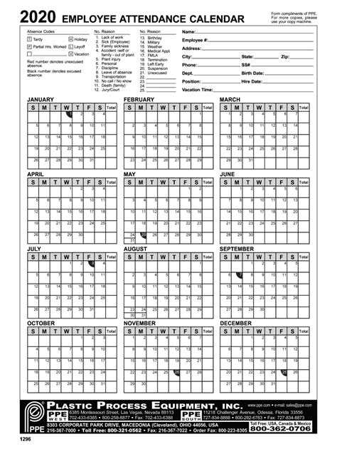 Employee attendance calendar: Fill out & sign online | DocHub