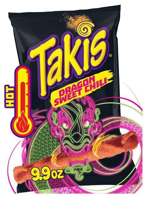 Takis Dragon Sweet Chili 9.9 oz Sharing Size Bag, Spicy Sweet Chili Pepper Rolled Tortilla Chips ...