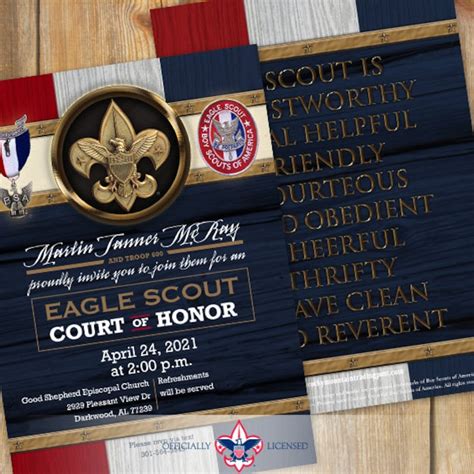 Eagle Scout Court of Honor Invitations Double Sided - Etsy