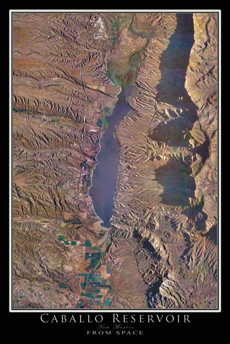 The Caballo Lake New Mexico Satellite Poster Map | Map poster, Satellite art, New mexico