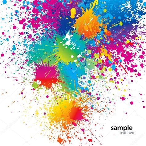 Background with colorful spots and sprays on a white. Vector ill Stock Vector Image by ...