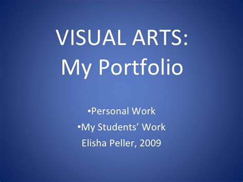 Visual Arts Portfolio