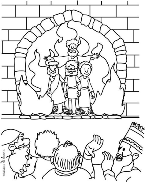 The Fiery Furnace- Coloring Page | Lecciones de la escuela dominical ...