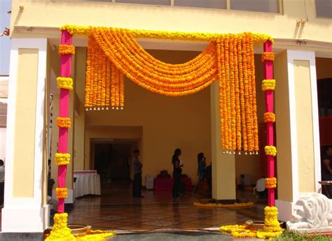 marigold entrance deco | Wedding entrance decor, Marriage decoration ...