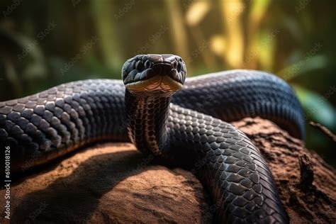 A breathtaking black mamba in its natural habitat, showcasing Africa's deadliest snake and the ...