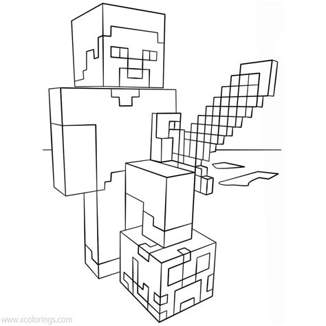 Minecraft Diamond Steve Coloring Page Coloring Pages Sexiz Pix | My XXX Hot Girl