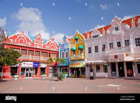 The streets with dutch architecture in Oranjestad, Aruba, Netherland Antilles Stock Photo - Alamy