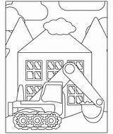 Coloring Page Of Cartoon  Construction vehicles book For sketch template