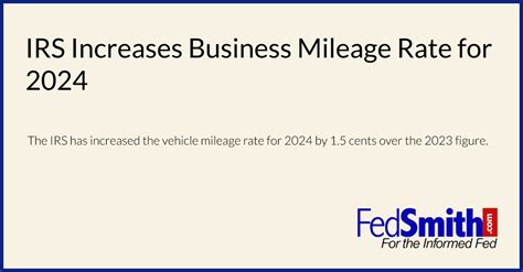 IRS Increases Business Mileage Rate For 2024 | FedSmith.com