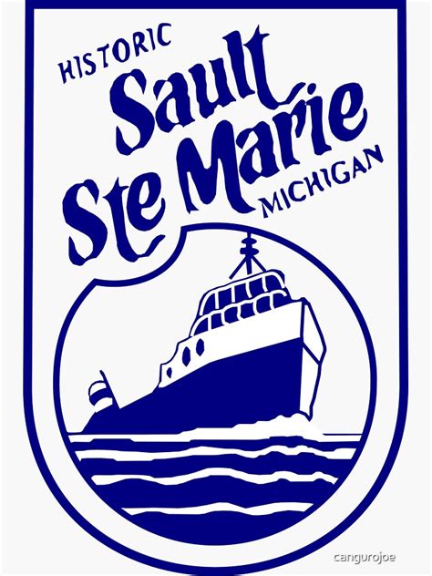 "sault ste marie michigan flag design" Sticker for Sale by cangurojoe ...