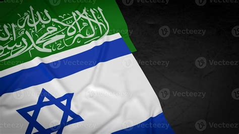 The flag for Israel and Hamas is a protracted and deeply entrenched political and military 3d ...