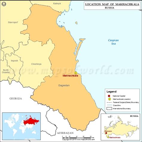 Where is Makhachkala | Location of Makhachkala in Russia Map