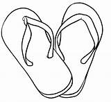 Simple flip flop Sandals coloring Page sketch template