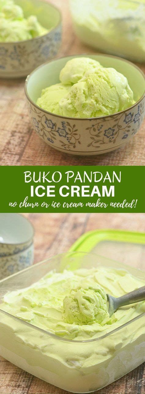 Buko Pandan Ice Cream #icecreammaker Buko Pandan Ice Cream with tender young coconut strips and ...