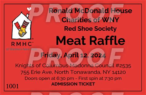 Meat Raffle Ticket - Ronald McDonald House Charities of Western New York