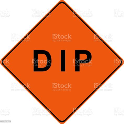 Dip Warning Sign Stock Illustration - Download Image Now - Alertness ...