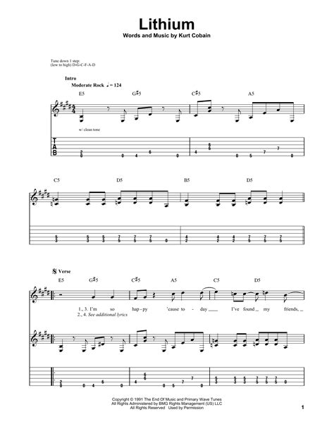 Lithium by Nirvana - Easy Guitar Tab - Guitar Instructor