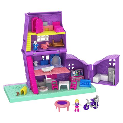 Polly Pocket Pollyville Pocket House Playset with 10+ Accessories ...