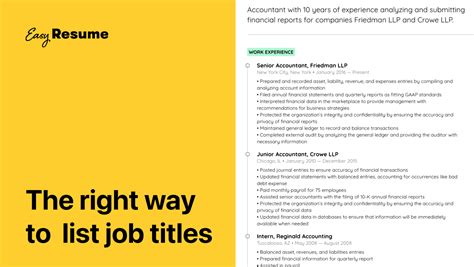 The Right Way to List Job Titles on Your Resume in 2022 | Easy Resume