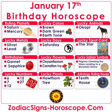 January 17 Zodiac – Complete Birthday Personality and Horoscope | ZSH