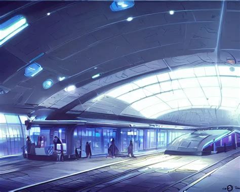 futuristic train station, concept art, digital | Stable Diffusion