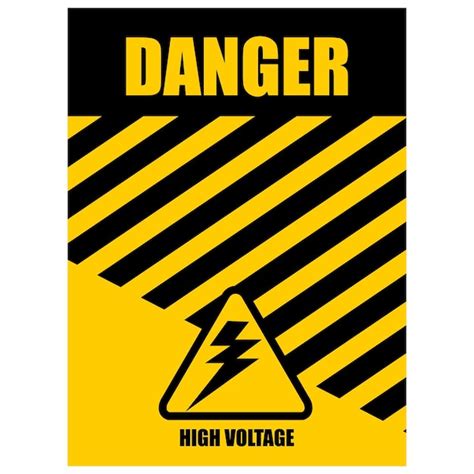 Premium Vector | A yellow and black danger high voltage sign with a ...