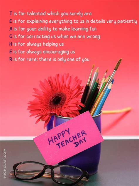 Teacher's Day Short Acrostic Poems | Happy teachers day poems, Best ...