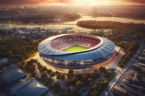 Premium AI Image | Beautiful aerial view of stadium background wallpaper