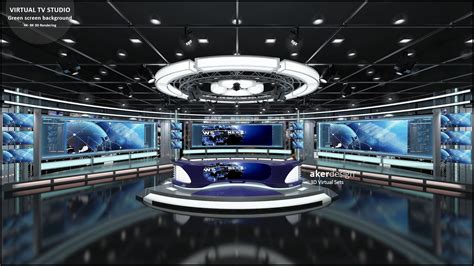 Renderizado digital 4K-8K 3d. Virtual TV Studio Fondo de - Etsy España