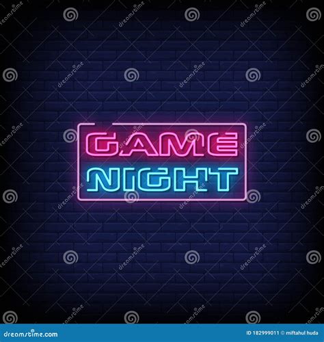 Game Night Neon Signs Style Text Vector Stock Vector - Illustration of ...