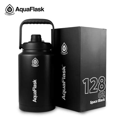 Aquaflask 128oz Wide Mouth with Spout Lid Vacuum Insulated Stainless Steel Drinking Water Aqua ...