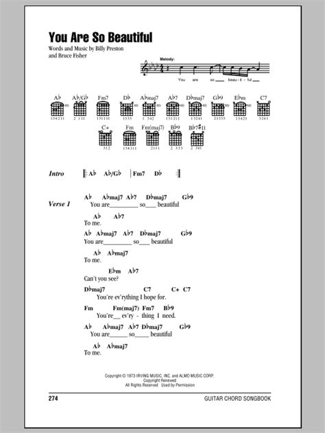 You Are So Beautiful - Guitar Chords/Lyrics | zZounds