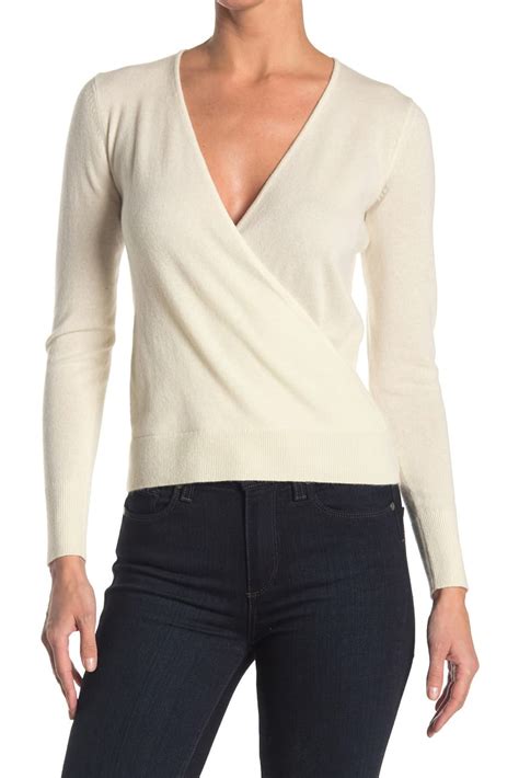 Everlane + Cashmere Faux Wrap Sweater