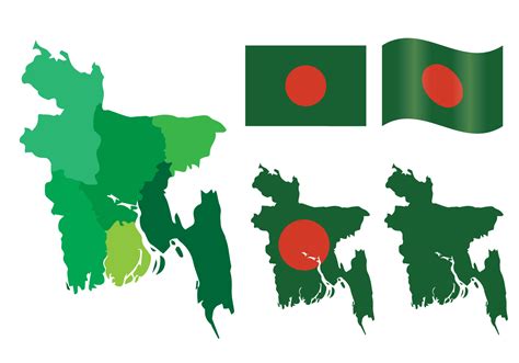 Bangladesh Map and Flag Vector Set - Download Free Vector Art, Stock ...