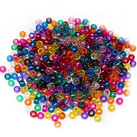 700 Wholesale Mix Plastic Glitter Translucent Pony Beads 6x9mm Bulk for ...