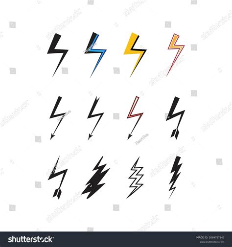 Lightning Set Logo Vector Illustrationlightning Set Stock Vector ...