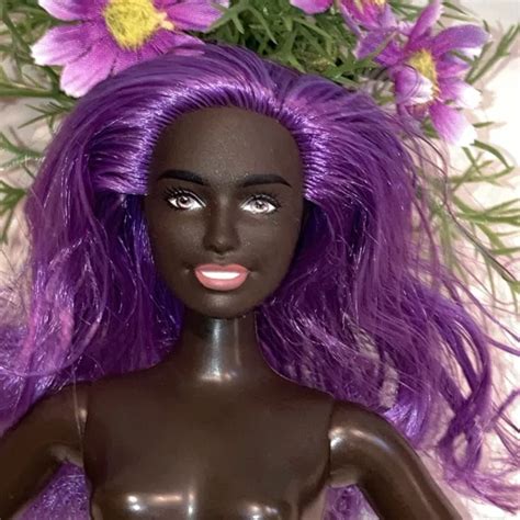 BARBIE CURVY DOLL with Purple Hair & Dark Skin Tone ~ African-American ...
