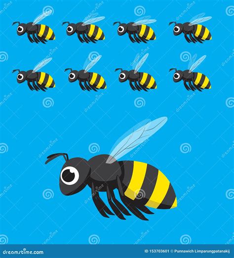 Bee Animation Flying Cartoon Vector Illustration Stock Vector ...