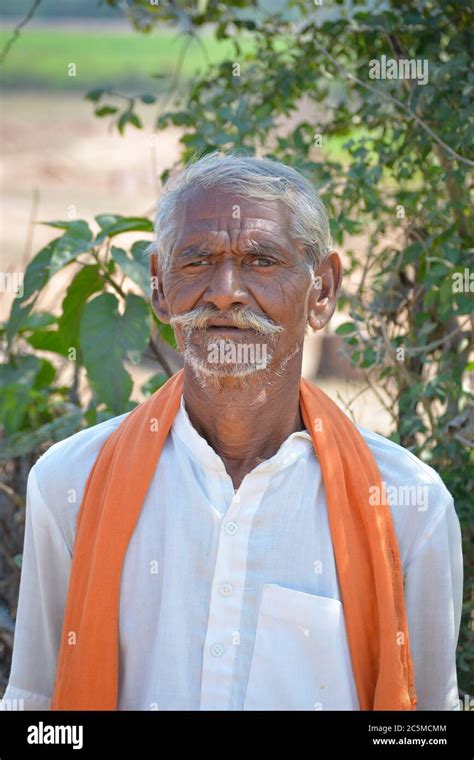 TIKAMGARH, MADHYA PRADESH, INDIA - FEBRUARY 03, 2020: A portrait of old unidentified indian man ...