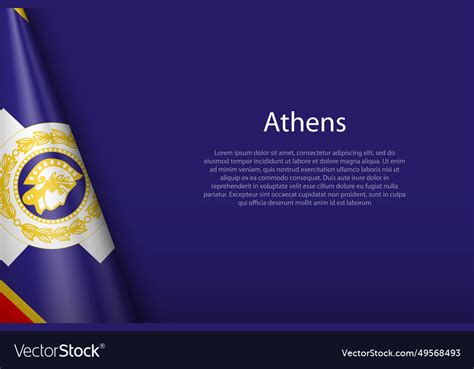 3d flag of athens is a city greece Royalty Free Vector Image