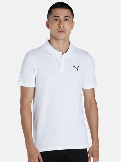 Buy Puma Men White Solid Cotton Slim Fit Tshirt - Tshirts for Men 20444034 | Myntra