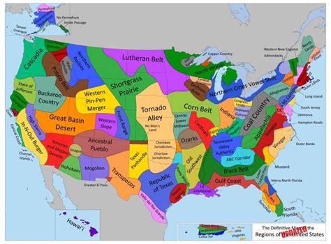 A definitive map of U.S. regions | Us map, Map, Amazing maps