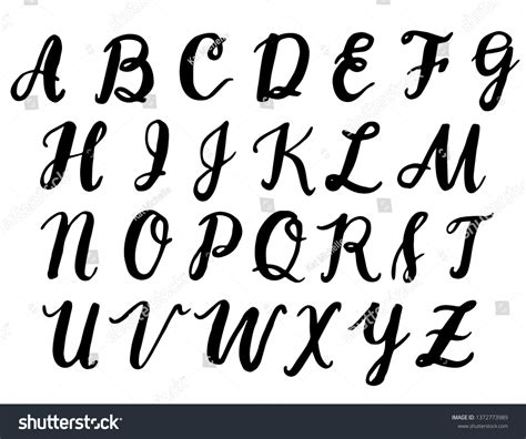 Uppercase Vector Alphabet Handwritten Calligraphy Letters Stock Vector (Royalty Free) 1372773989 ...