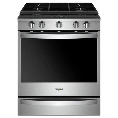 Whirlpool 5-Burner 5.8-cu ft Self-cleaning Slide-In Convection Gas Range (Stainless Steel ...