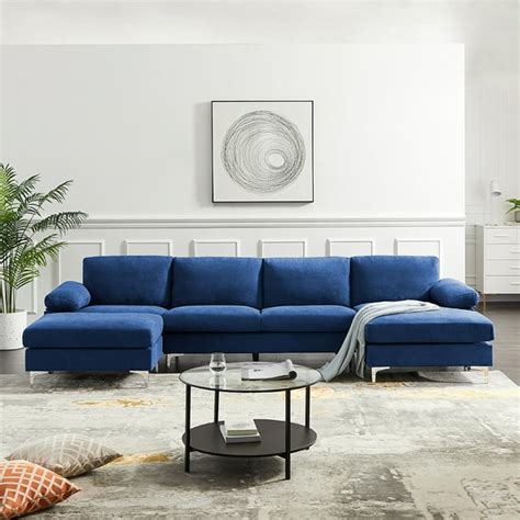 Veryke Modern L-Shaped Convertible Sectional Sofa Beds, Sofa Couch for Living Room Small Space ...