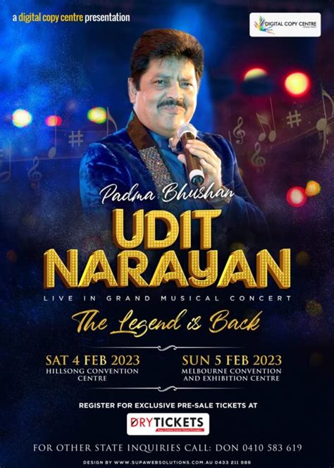 A Digital Copy Center Presentation Padma Bhushan Udit Narayan Live In Grand Musical Concert 2023